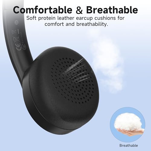 AOC Wireless Headset with Microphone, dongle-BT/Bluetooth/wired 3 modes connection, bluetooth Headset V5.3, PC Headphone Office Teams for Skype, Teaching, Call Center, Business Chat