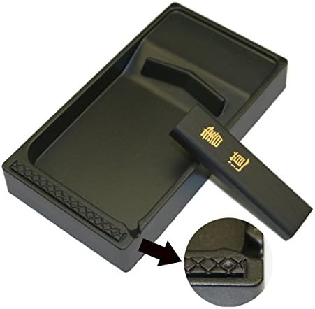 Measylife Japanese Chinese Calligraphy Ink Stick Ink Stone ( ABS resin ) w/ Non-slip lining 5.30" x 3.00" x 0.8" in / 76.20mm x 135mm x 20.30mm - Shodo Sumi - Black