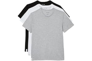 Lacoste Men's 100% Cotton Regular Fit Crew Neck T-Shirt, 3-Pack
