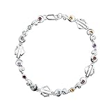 Harley-Davidson Womens .925 Silver Stain Glass Chain Bracelet (7 Inches)