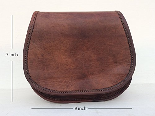 Handmade leather crossbody satchel purse bag for women
