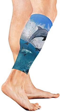 KMAND Leg Sleeve Cute Cat?Cartoon Compression Socks Support Non Slip Calf Sleeves Pads for Running, Shin Splint, Calf Pain Relief, Runners, Medical, Air Travel, Nursing, Cycling 1Pair
