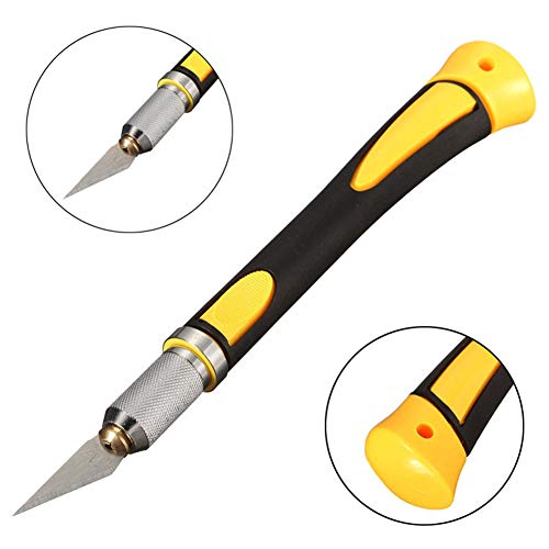 Precision Craft Hobby Knife Set Deburring Including 2 Size Knife and 22PCS Precision Carving Blades for Cutting, Art, Hobby, Scrapbooking, Stencil