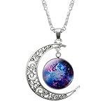Hosaire Pendant Necklace Chain Star Moon Long Necklace for Women Lady Jewelry