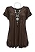 Womens Plus Size Frill Necklace Gypsy Tunic V Neck Top US 6-20