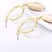 925 Sterling Silver Natural Cowrie Shells Semicircle Hoop Conch Seashell Drop Dangle Earrings 14K Gold Plated Fashion Jewelry for Women Girls (A-Cowrie Shells)