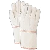 Magid 97GT Heater Beater 24 oz. Cotton Canvas Hot Mill Gloves, Standard, White (One Dozen)