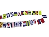 Marine Navy Signal Code Flag Set - String of 26 Flag - 8 Feet Long - Nautical / Maritime / Boat / Yacht / Beach Party / Navy / Nautical Decor (5029)