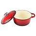 Zelancio Cookware 3-Quart Enameled Cast Iron Dutch Oven Cooking Dish with Lid, Cayenne Red
