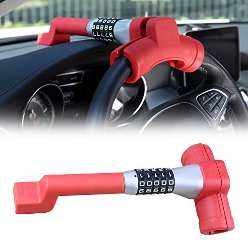 OKLEAD Universal 5 Coded Steering Wheel Lock Anti Theft Keyless Twin