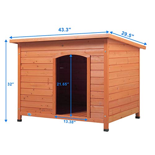 COZIWOW Large Outdoor Deluxe SlantRoofed Wood Dog Pet House Shelter
