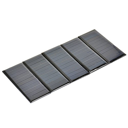 AOSHIKE 10Pcs 5V 60MA Epoxy Solar Panel Polycrystalline Solar Cell for Solar Battery Charger DIY 68x37MM/2.67x1.45inch (A)