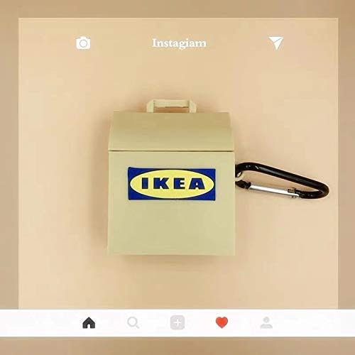 BlossomingLove Compatible with AirPods Case Keychain Full Protective Premium PVC Soft Rubber Silicone Cover Fashion Dope Self-Design IKEA Bag Skin for AirPods Charging Case (IKEA Bag)
