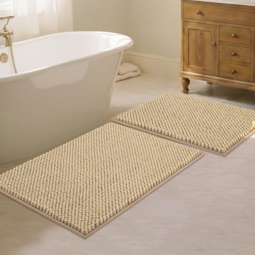 BSICPRO Bath Rug Set 2 Piece Beige