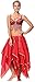 Seawhisper Cosplay Belly Dance 16 Panel Chiffon Skirt Tribal Side Tiered Sequin Edge