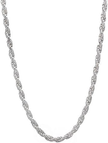 Happy Gogou 925 Silver Plated Mens Twisted Rope Chain Necklace