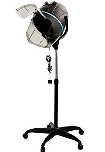 Click Here to See More Images K&A Company Salon Standing Hair Dryer Bonnet Rolling Heater Black New 25†x 21†x 17†Steel