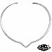 New Shiny Silver Notched Choker Collar Necklace Wire Average Size (CV12)