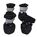 royalwise Anti-Slip Dog Boots Black Pet Shoes Soft Pet Socks 4PCS (M, SprBlack)
