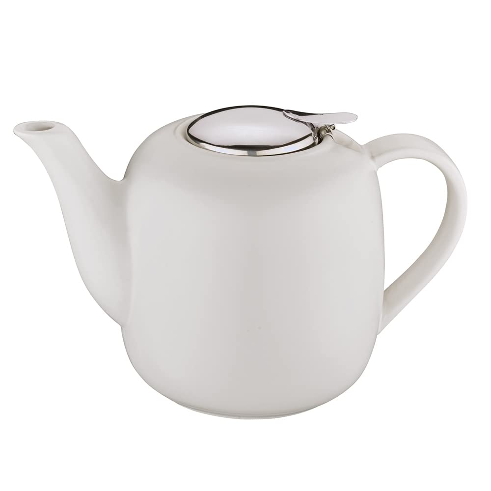 Küchenprofi London Ceramic Teapot with Stainless Steel Infuser, 8 Cup, White
