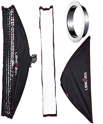 Photography Strip Softbox 27 x 200Cm Umbrella Folding Mechanism Ideal For Studio/Portrait Photography And Product Photography Inner and Outer Diffuser & Egg Crate Honeycomb Grid
