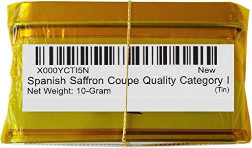 Delitaliana Spanish Saffron Tin 10-Gram, All Red Coupe Quality Threads Category I, Pure Saffron Filaments
