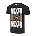 WWE Authentic Wear AJ Styles Never Rest, Never Rust T-Shirt Black Ink Heather Medium