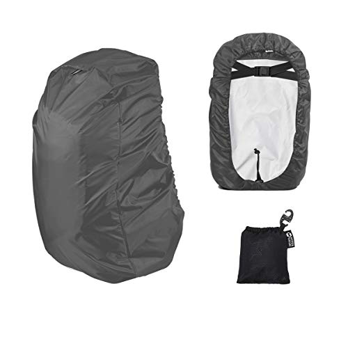 HYPER VENTURE Waterproof Backpack Rain Cover with Upgraded Extra Protection Anti Slip Buckle Strap - Ultralight Protector for Hiking, Camping, Hunting, Cycling and Traveling (Gray S 26L-35L)