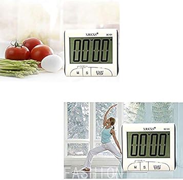 Xrexs Large Display Countdown Up Timer Clock Digital Kitchen Timer Magnetic Loud Alarm Cooking Timer With Stand White Battery Included Buy Online At Best Price In Uae Amazon Ae