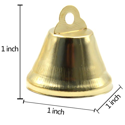 Welecom Pack of 60 Pcs Craft Bells Decorative Brass Bells for Christmas Festival Decor DIY Craft, 1 inch