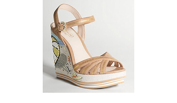 burnt orange wedge sandals