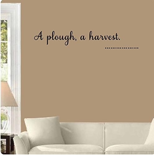 A plough, a harvest. Wall Sticker Decal Decor Quote Mural Scripture Christian Verse
