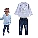 AJia 3 Pieces Baby Boys Shirt Jacket Jeans Set Toddler Pants Clothing (4)