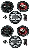 4) New BOSS CH6530 6.5" 3-Way 600W Car Audio Coaxial Speakers Stereo Red