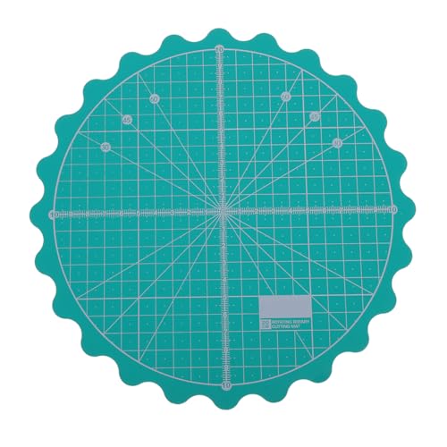 Angoily Small Rotating Self-Healing Cutting Mat, 9.05 Inch Round Craft Mat for Quilting, Sewing, Diy and Home Projects