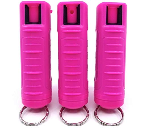 3 PACK POLICE MAGNUM OC-17 Pepper Spray 1/2oz HOT PINK Molded Keychain