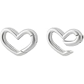 PH PandaHall 2pcs 925 Sterling Silver Heart Spring Clasps Spring Gate Rings, Heart Necklace Clasps Snap Clasp Extender Connector for Bracelets Jewelry Making Keychain DIY Crafts, 10x16mm
