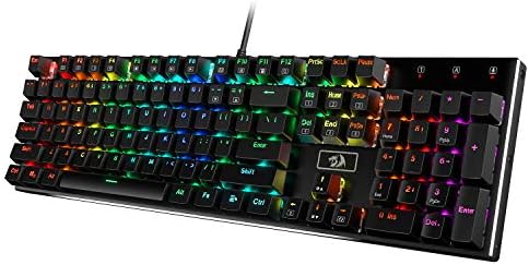 Redragon K556 RGB LED Backlit Wired Mechanical Gaming Keyboard, 104 Keys Hot-Swap Mechanical Keyboard w/Aluminum Base, Upgraded Socket and Noise Absorbing Foams, Soft Tactile Brown Switch
