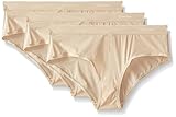 Calvin Klein Women's Second Skin Hipster 3 Pack Panty, Skin, Small
