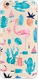 iPhone 6 Case, DECO FAIRY® Protective Case Bumper[Scratch-Resistant] [Perfect Fit] Ultra Slim Translucent Silicone Clear Case Gel Cover for Apple iPhone 6 (watercolor pineapple flamingo cactus)