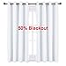 NICETOWN Curtains for Bedroom - (Pure White Color) 52 inches Width x 63 inches Length, 2 Panels, Window Treatment Grommet Kitchen Drapes for Doors