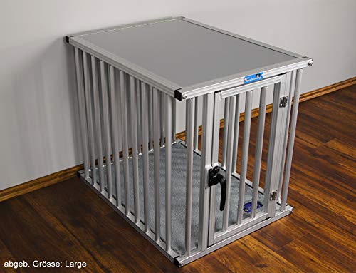 Callieway® ALU DOGBOX/Aluminium hondenkooi voor kantoor of thuisgebruik (alleen verticale balken) (XL=95 (L) x66 (W… - Afbeelding 4