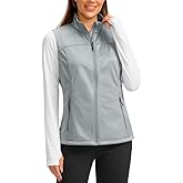 Soothfeel Women's Vest with Zipper Pocekts Lightweight Softshell Sleeveless Jacket Hiking Travel Golf Running Vest for Women