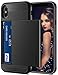 Vofolen Case for iPhone Xs Max Case Wallet Card Holder Sliding Cover Credit Card Slot ID Pocket Dual Layer Protective Hard Shell Hybrid TPU Bumper Armor Case for iPhone Xs Max 10S Max (Black)