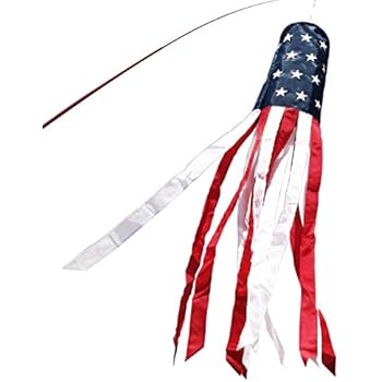 Anley 40 Inch American US Flag Windsock, Stars & Stripes USA Patriotic Decorations - Embroidered Stars and Fade Resistant - 3.3 Feet