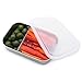 U Konserve - Divided Rectangle, Stainless Steel with Removable Dividers, Multiple Containers in One, Ideal for Lunches, Picnics and Travel, Dishwasher Safe (Stainless/Clear)