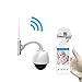 Sumpple WiFi Wireless PTZ Outdoor Security Video Network IP Camera 960P 4X Optical Zoom Motion Sensor Activated Built-in 4G SD Card IP66 Waterproof Night Vision Up to 98ft, Work for IOS, Android or PC