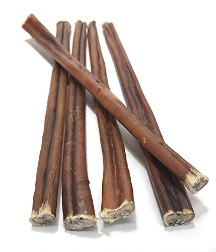 STANDARD 5PK Bully Sticks for Dogs - 12-Inch Sourced & Made in USA Angus Beef Pizzles Odor-Free Grain-Free Rawhide-Free Small-Batch Dog Chew Sticks by Sancho & Lola's (5-count)