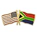 PinMart USA and South Africa Crossed Friendship Flag Enamel Lapel Pin