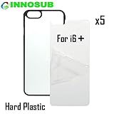 5 x Apple iPhone 6 PLUS-Plastic-black - blank dye case + inserts for dye Sublimation phone cover / blank Printable case, Made by INNOSUB™ USA